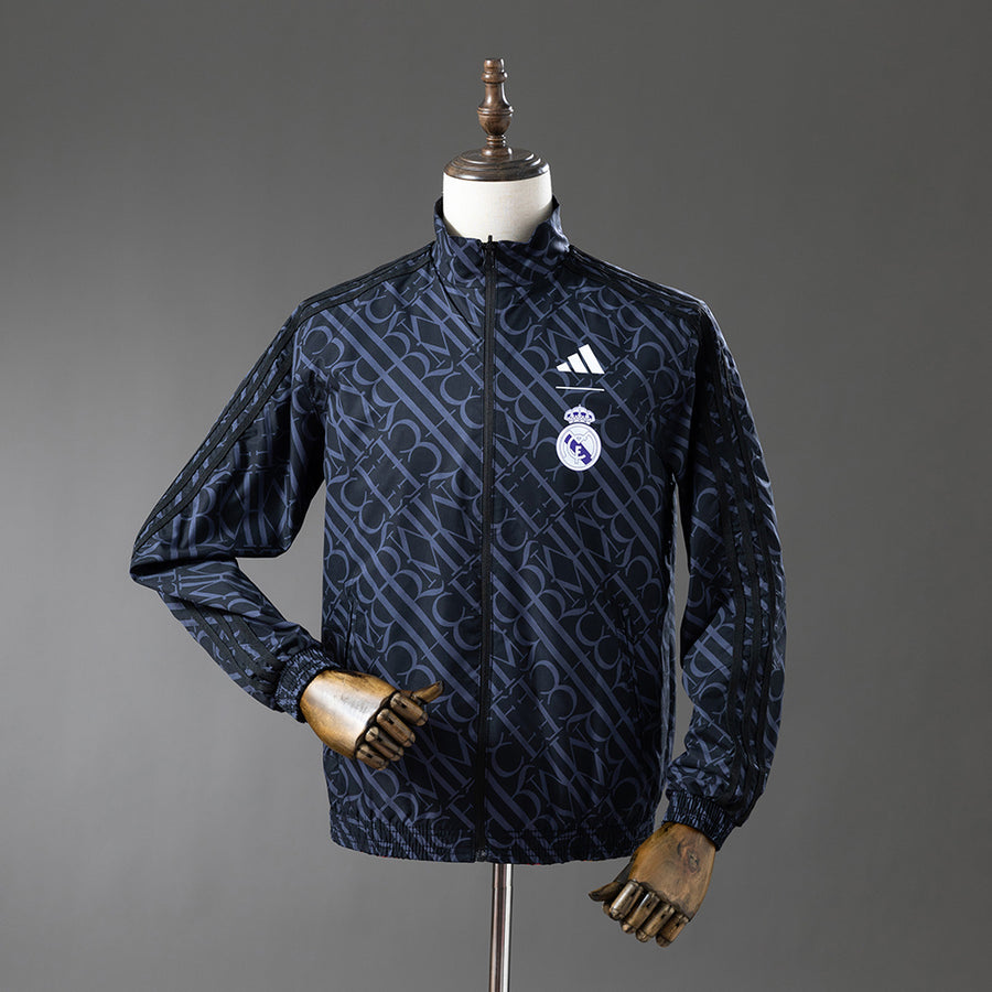 Real Madrid Reversible - Vermelho & Heiss Corta Vento Jaqueta