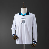 Inglaterra Principal Retrô Manga Longa Camisa 1996