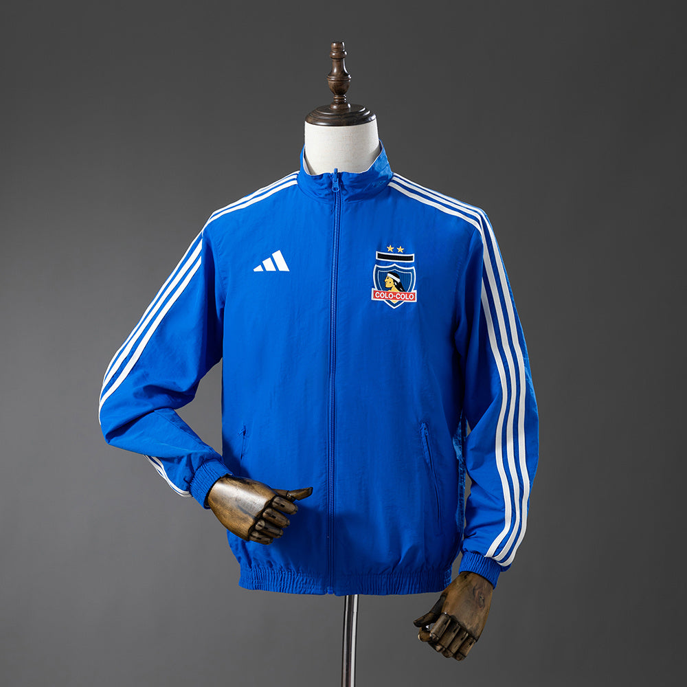 Colo Colo Reversível - Branco & Azul Corta Vento Jaqueta
