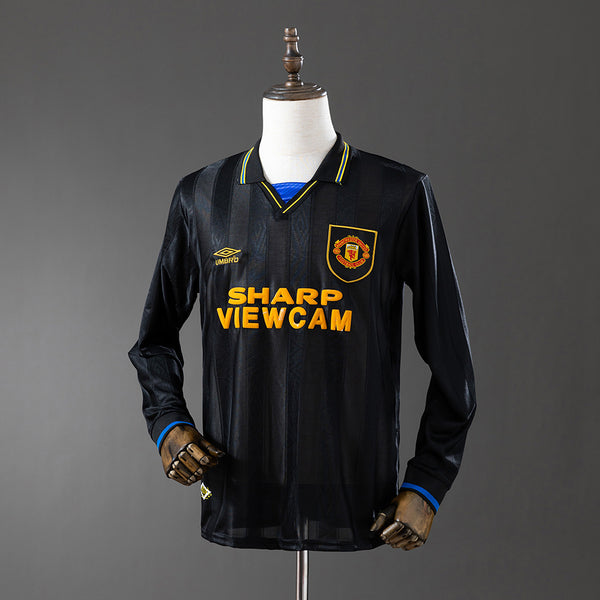 Manchester United Secundária Retrô Manga Longa 1995