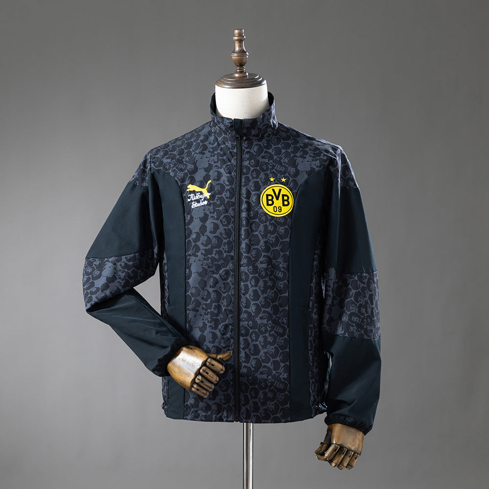 Borussia Dortmund Reversible - Preto Corta Vento Jaqueta