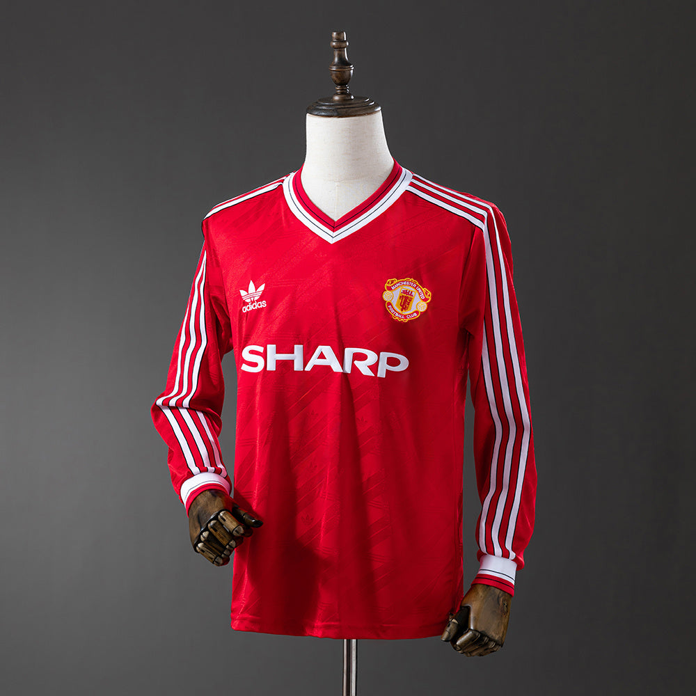 Manchester United Secundária Segunda Retrô Manga Longa Camisa 1988