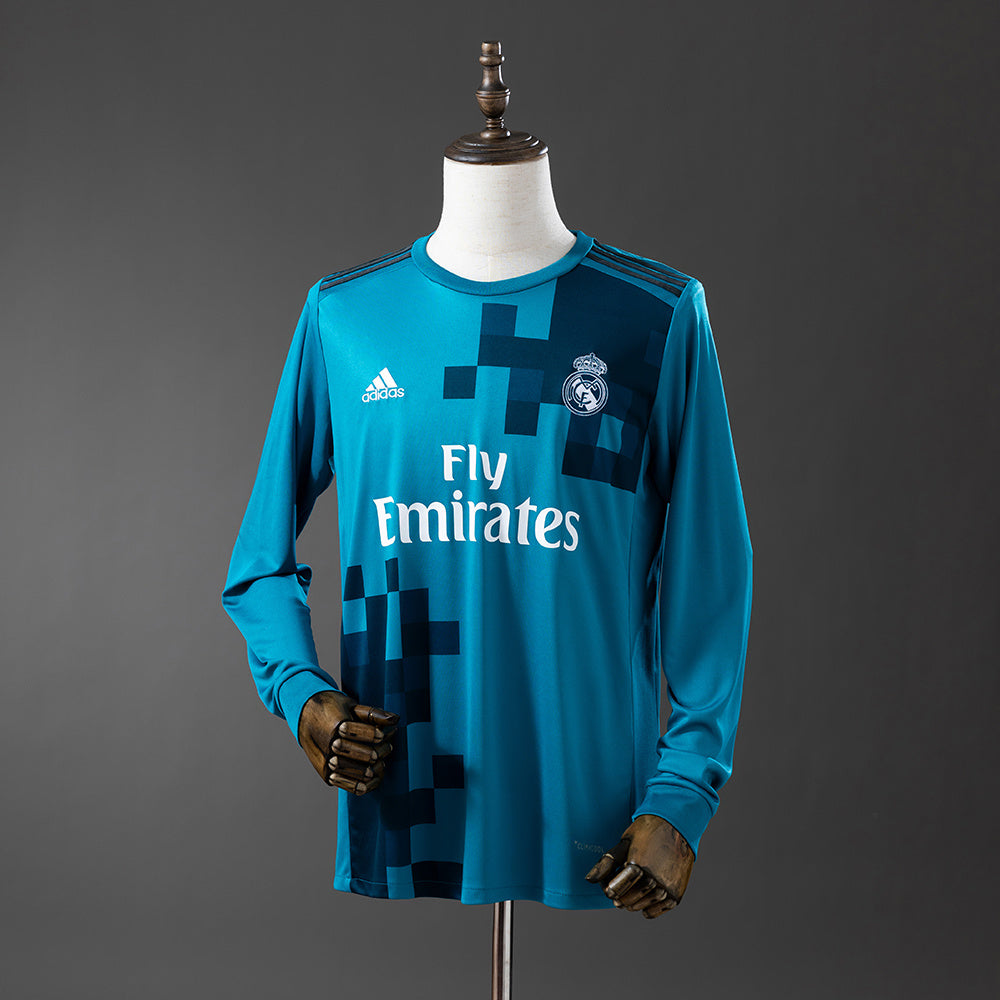 Real Madrid Secundária Terceira Retrô Manga Longa 17/18