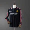 Manchester United Preto Retrô Manga Longa Camisa 98/99