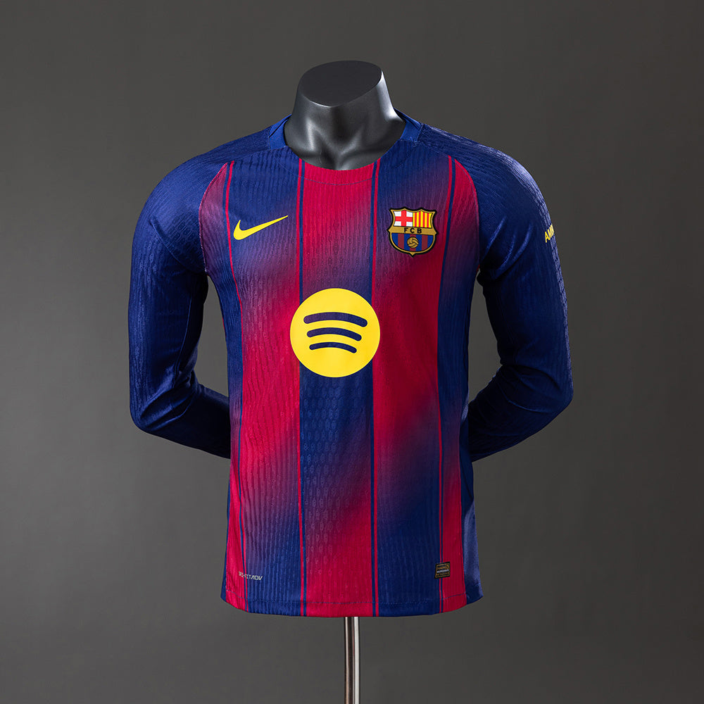 Barcelona Principal Manga Longa Versão Jogador Camisa 25/26
