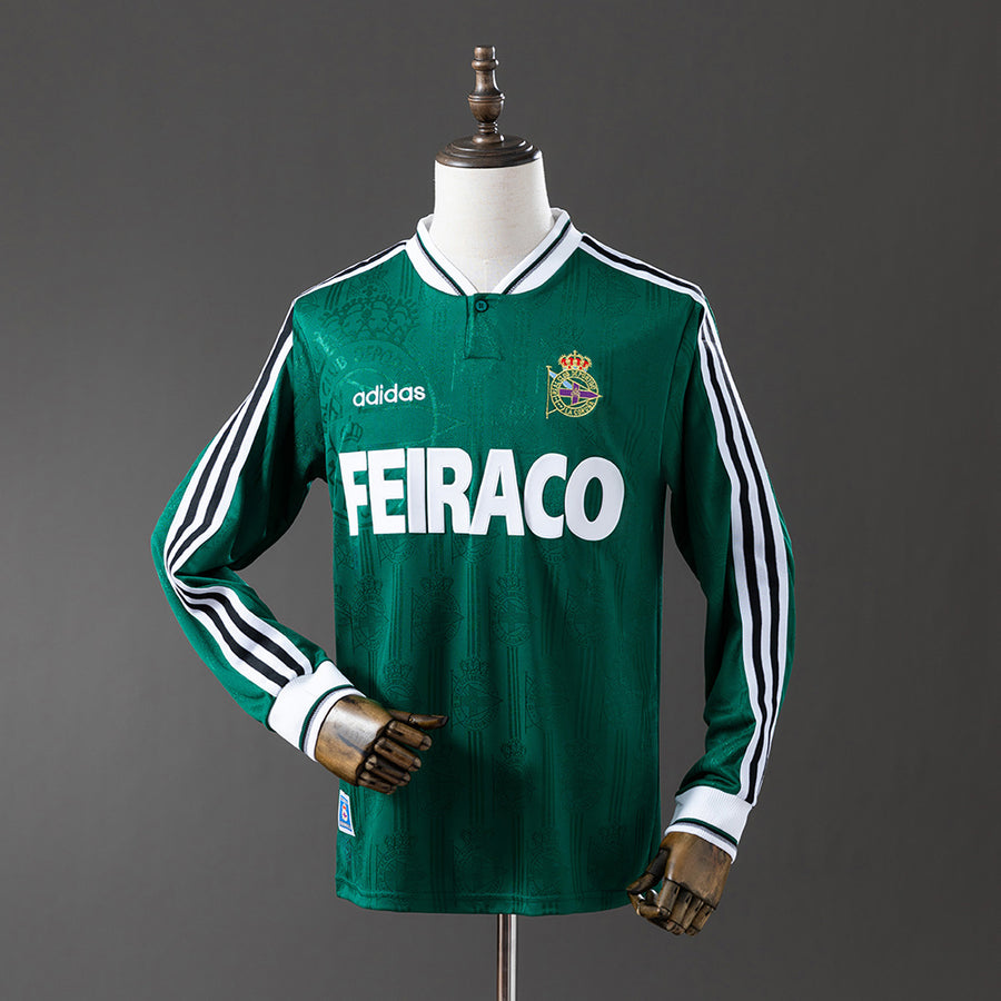 Deportivo La Coruna Secundária Retrô Manga Longa Camisa 99/00
