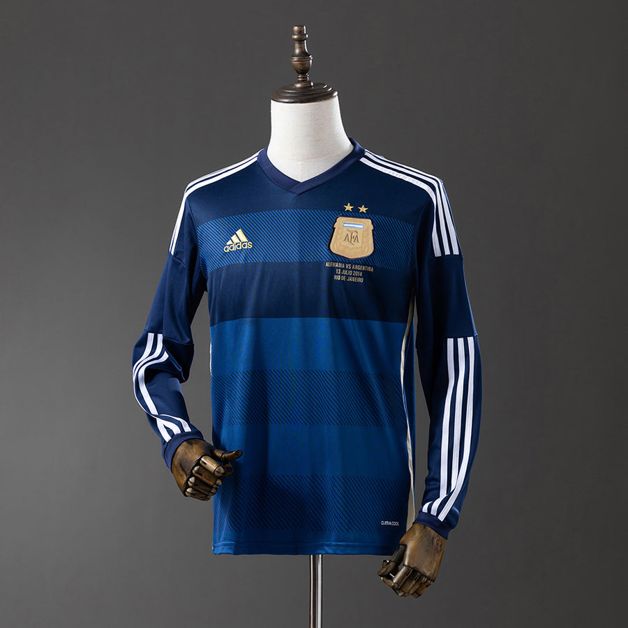 Argentina Secundária Retrô Manga Longa Camisa 2014