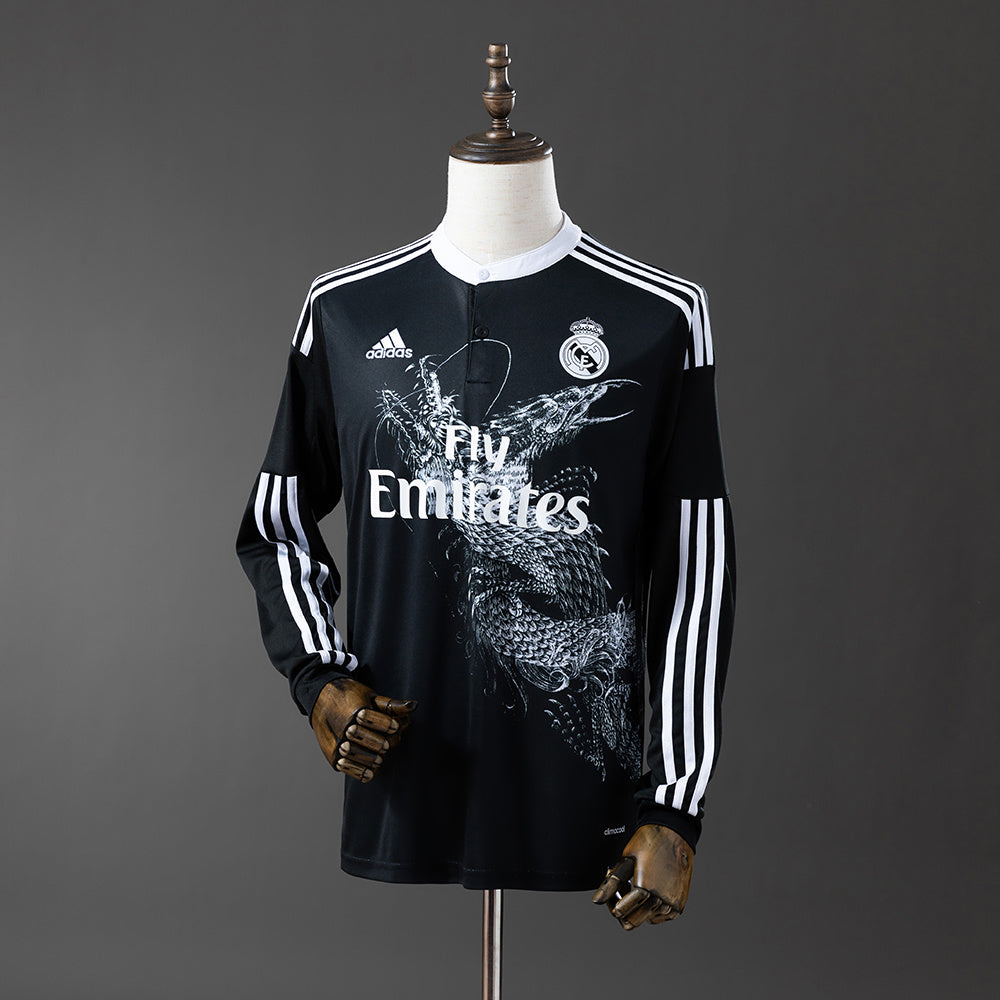 Real Madrid Secundária Segunda Retrô Manga Longa Camisa 14/15