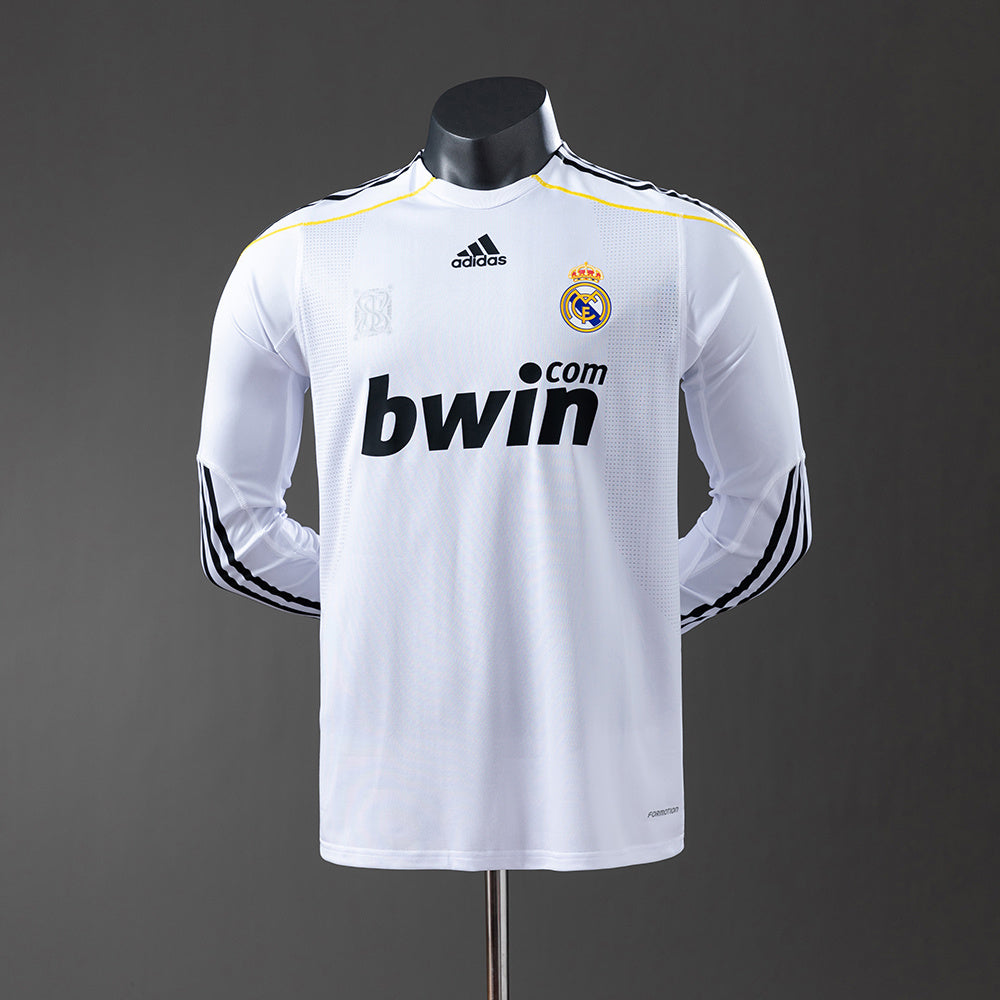 Real Madrid Principal Retrô Manga Longa Versão Jogador Camisa 09/10