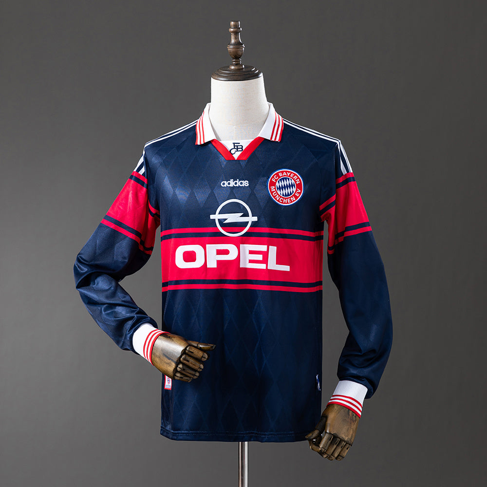 Bayern Munich Secundária Retrô Manga Longa Camisa 97/98