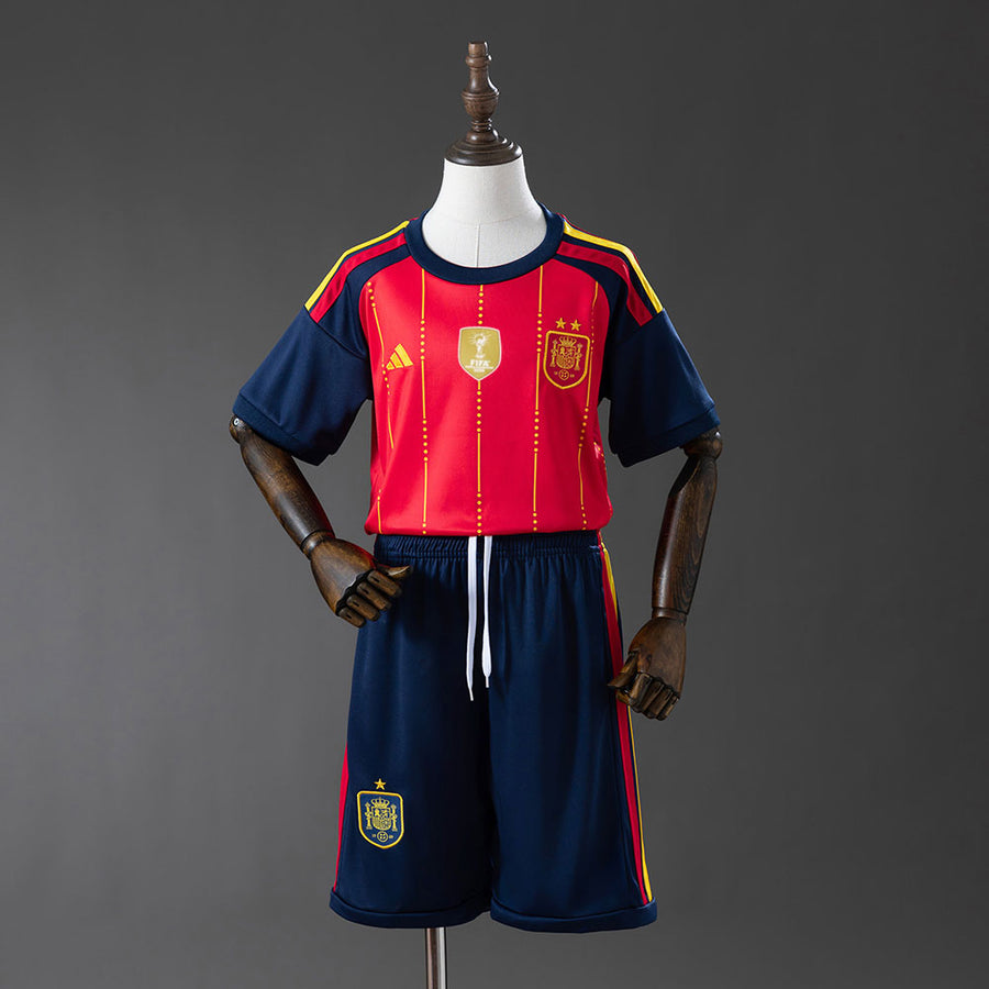 Espanha 2-Star Champion Edition Principal Infantil Kit Camisa 2028