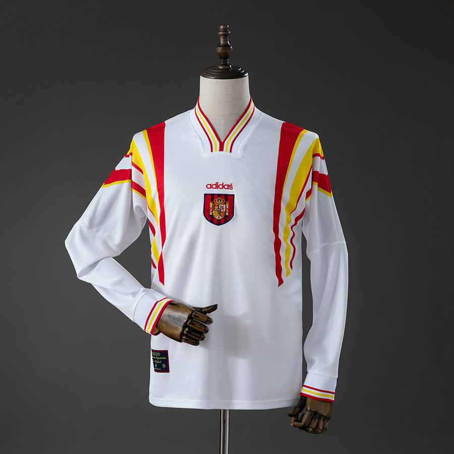 Espanha Secundária Retrô Manga Longa Camisa 1996
