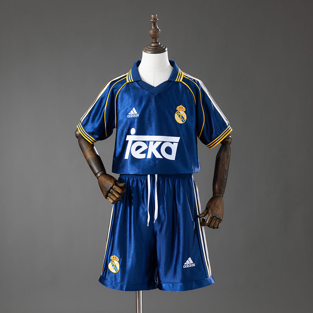 Real Madrid Secundária Terceira Infantil Kit Retrô Camisa 2000