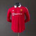 Manchester United Principal Retrô Manga Longa Versão Jogador Camisa 22/23
