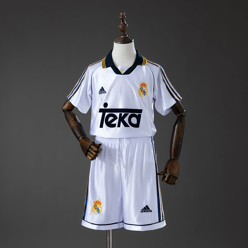 Real Madrid Principal Infantil Kit Retrô Camisa 2000