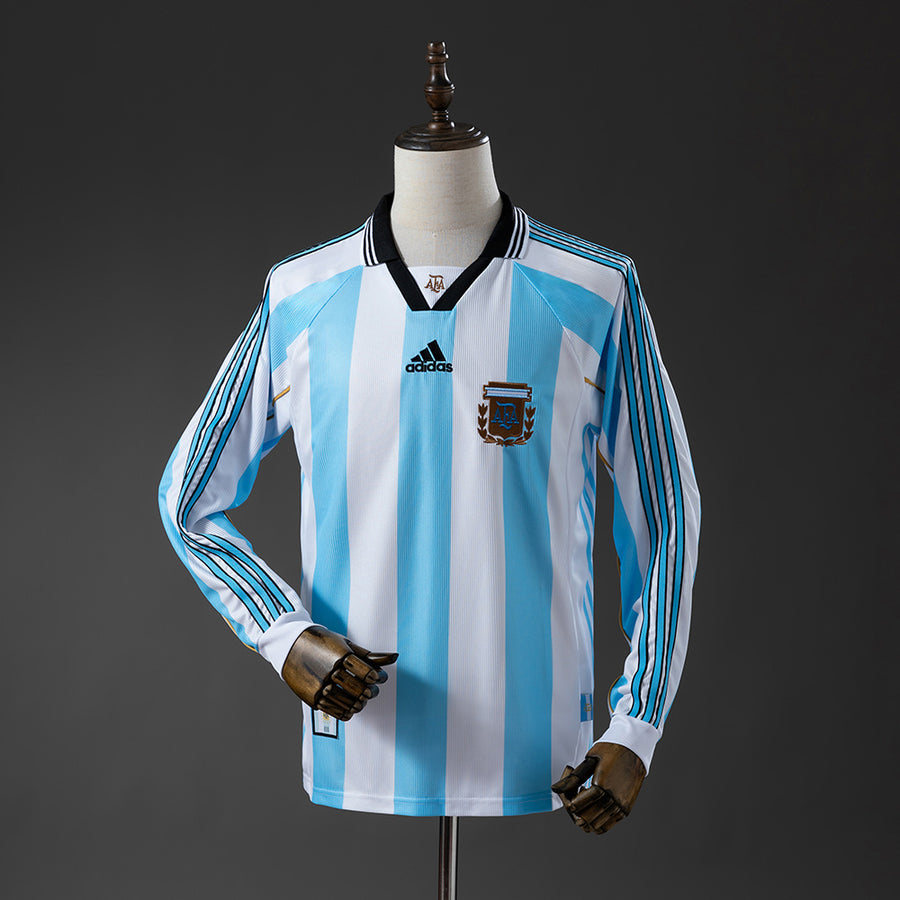 Argentina Principal Retrô Manga Longa Camisa 1998