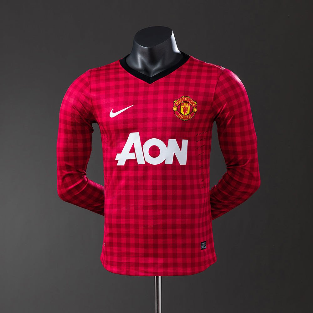 Manchester United Principal Retrô Manga Longa Versão Jogador Camisa 12/13