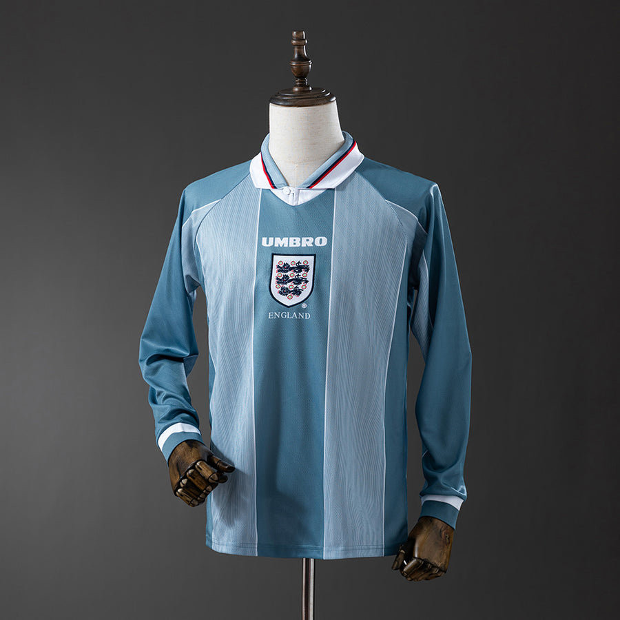 Inglaterra Secundária Retrô Manga Longa Camisa 1996