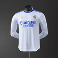 Real Madrid Principal Retrô Manga Longa Versão Jogador Camisa 21/22