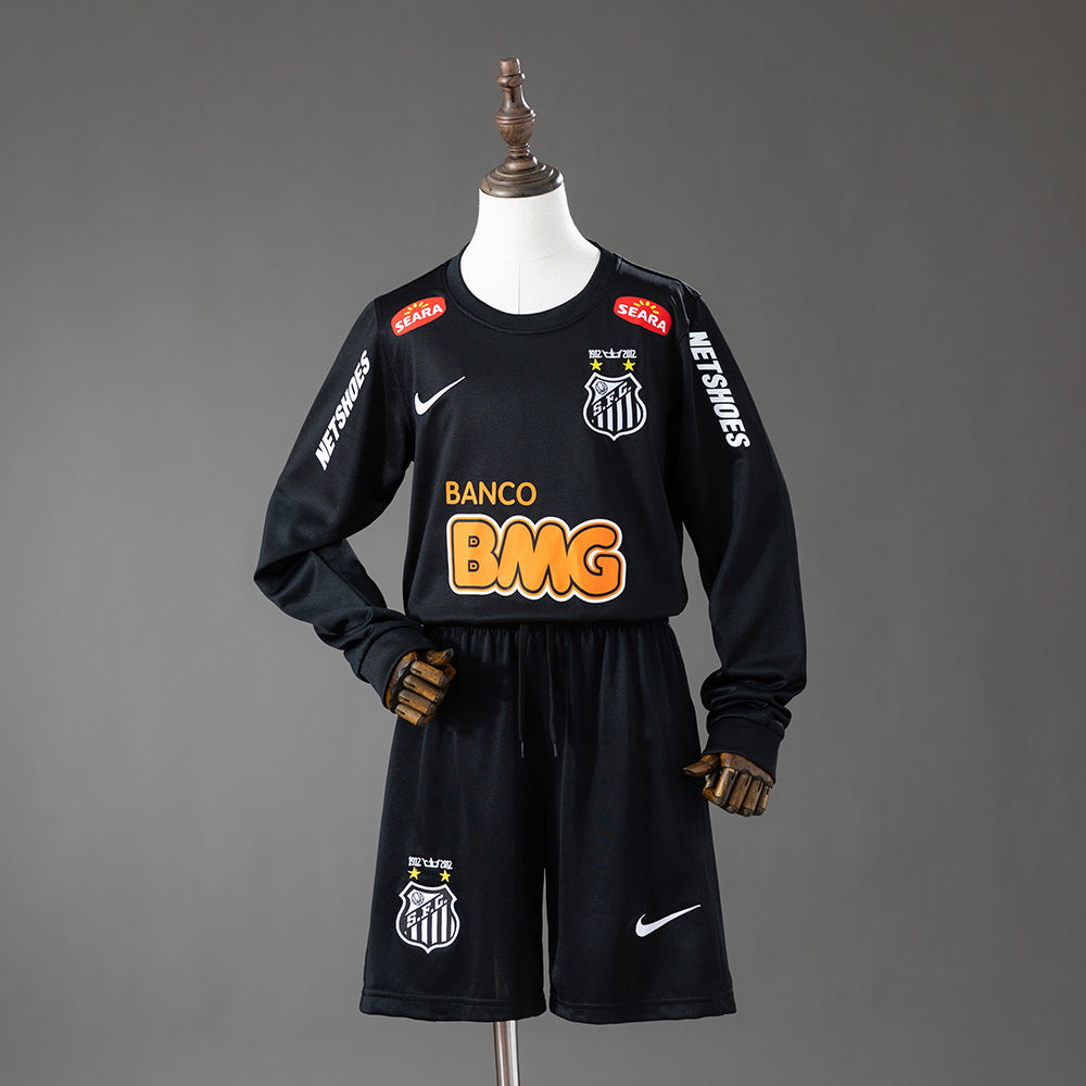 Santos Secundária Infantil Kit Retrô Manga Longa Camisa 12/13