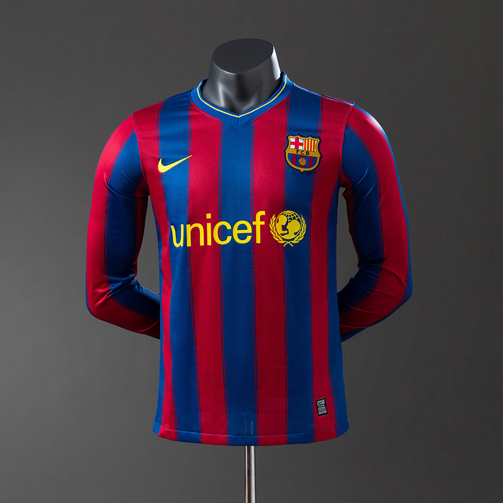 Barcelona Principal Retrô Manga Longa Versão Jogador Camisa 09/10