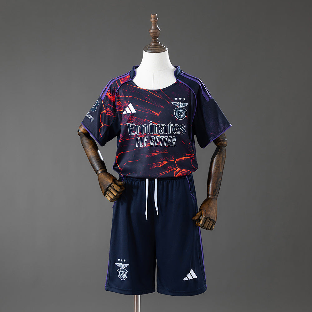 Benfica Secundária Terceira Infantil Kit Camisa 26/27