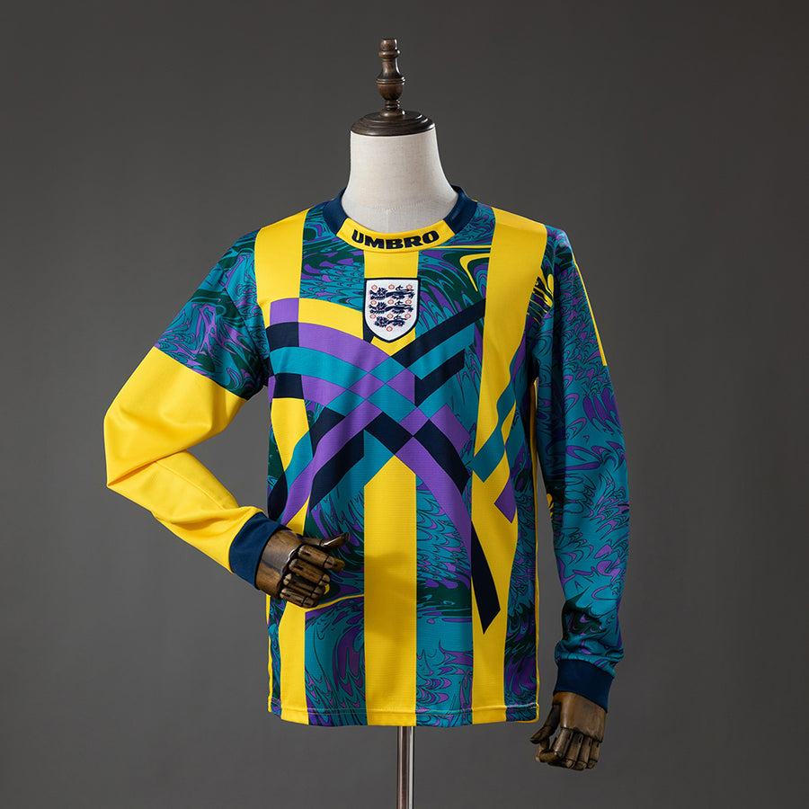 Inglaterra Goleiro Retrô Manga Longa Camisa 1995