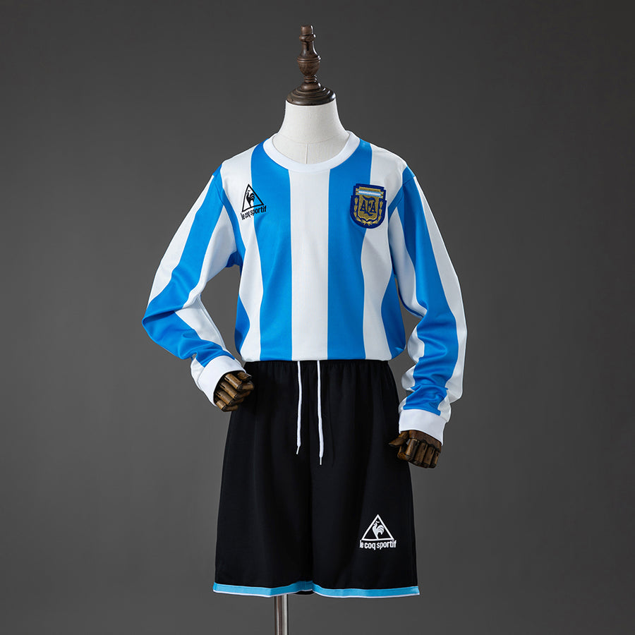 Argentina Long-Sleeved Principal Infantil Kit Retrô Camisa 2028