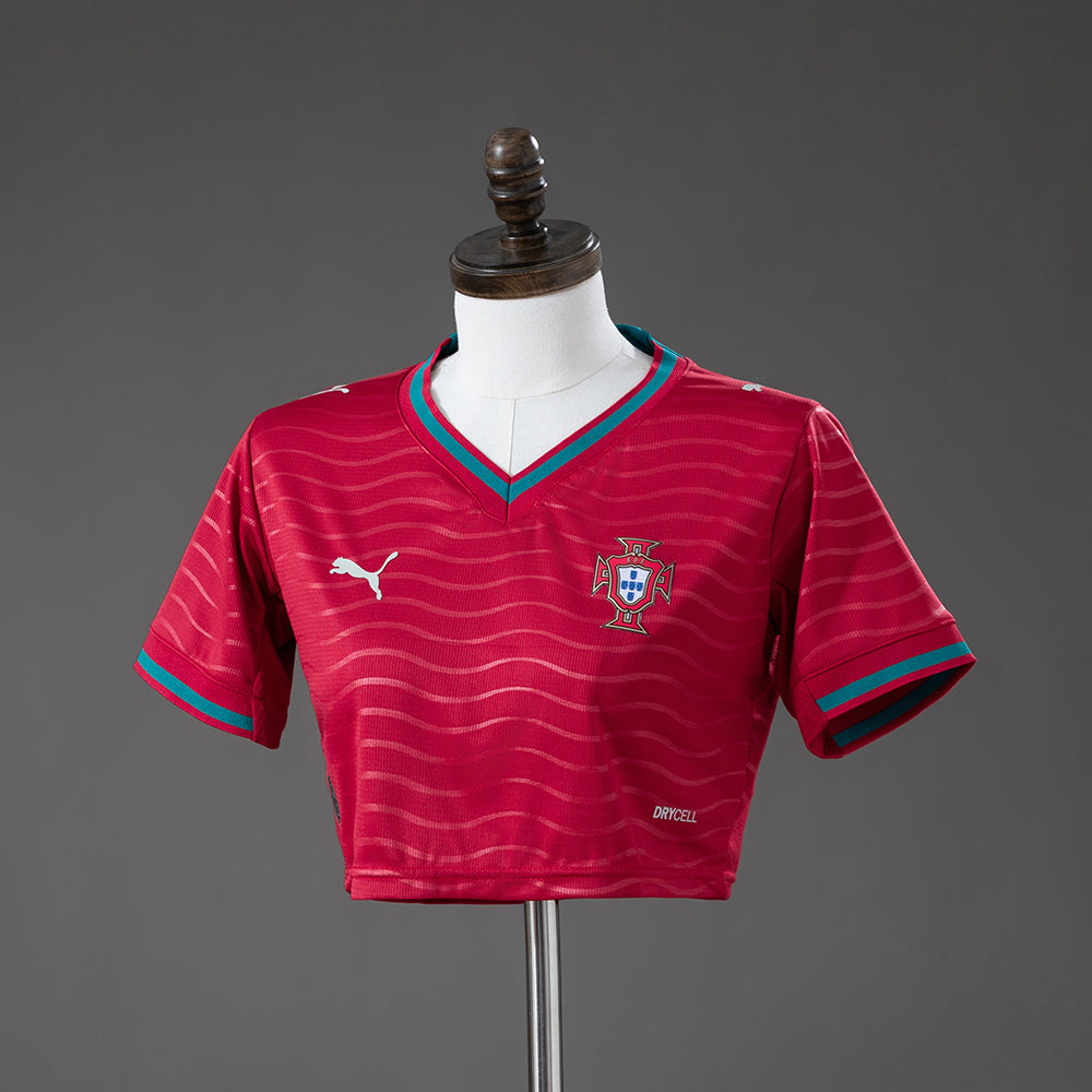 Portugal Crop Top Principal Feminino Camisa 2026