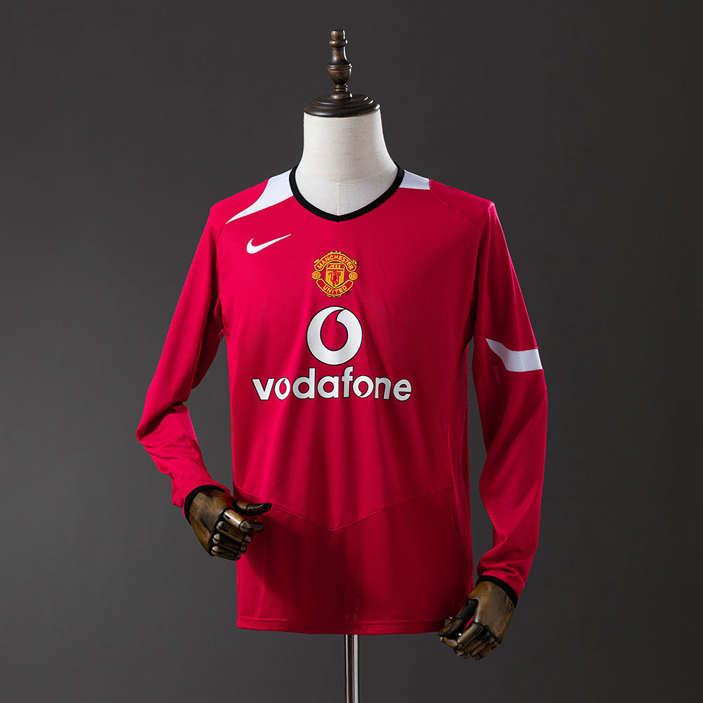 Manchester United Principal Retrô Manga Longa Camisa 2006