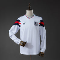 Inglaterra Principal Retrô Manga Longa Camisa 1990