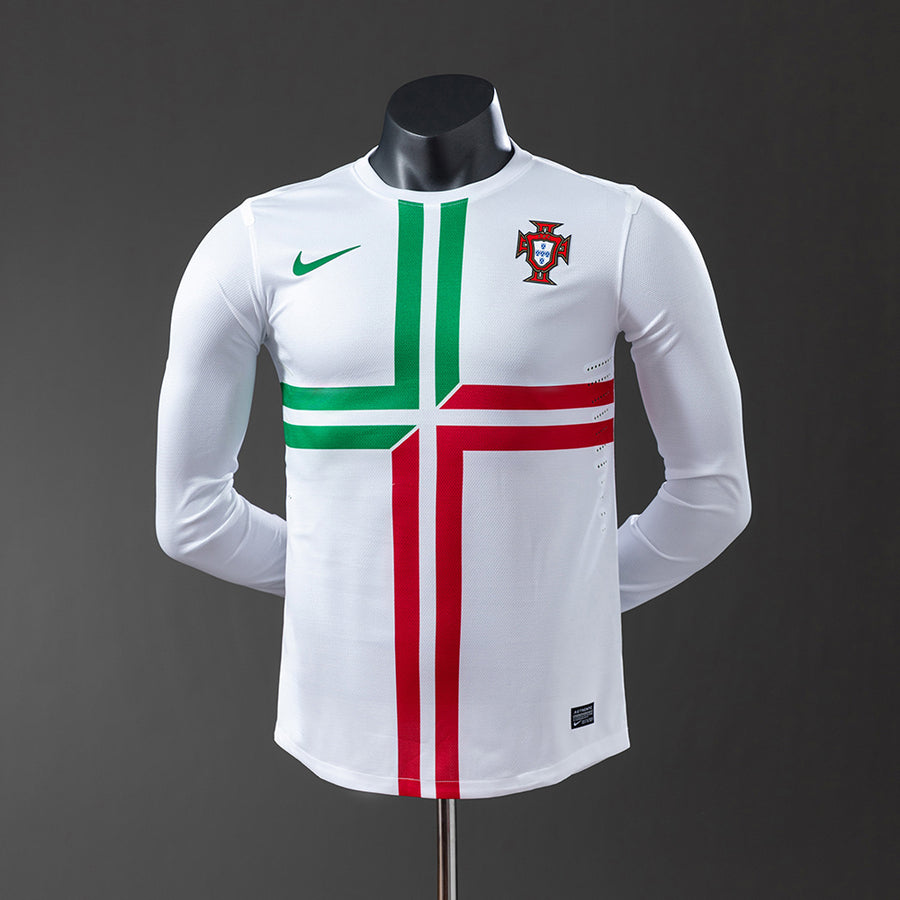 Portugal Secundária Retrô Manga Longa Versão Jogador Camisa 2012