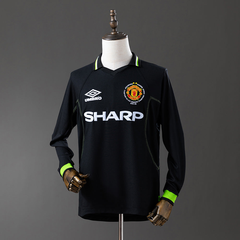 Manchester United Secundária Retrô Manga Longa Camisa 98/99