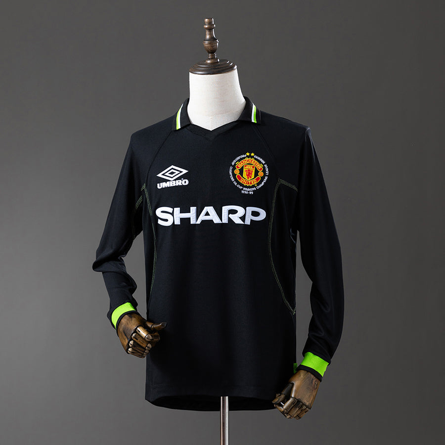 Manchester United Secundária Retrô Manga Longa Camisa 98/99