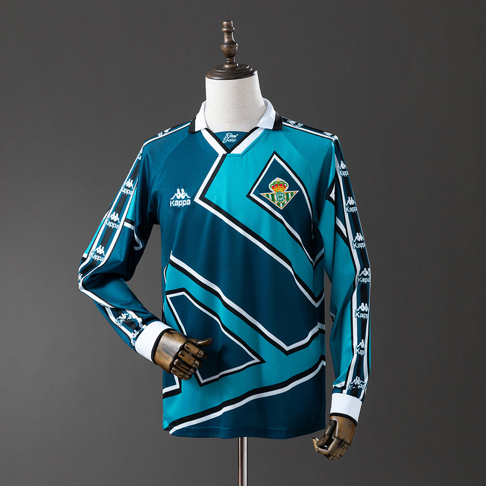 Real Betis Secundária Retrô Manga Longa Camisa 1997