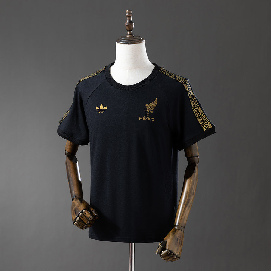 México Dourado 3-stripes Camisa
