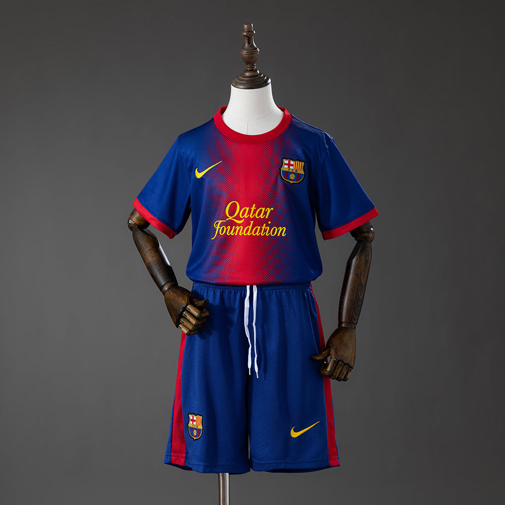 Barcelona Principal Infantil Kit Retrô Camisa 12/13