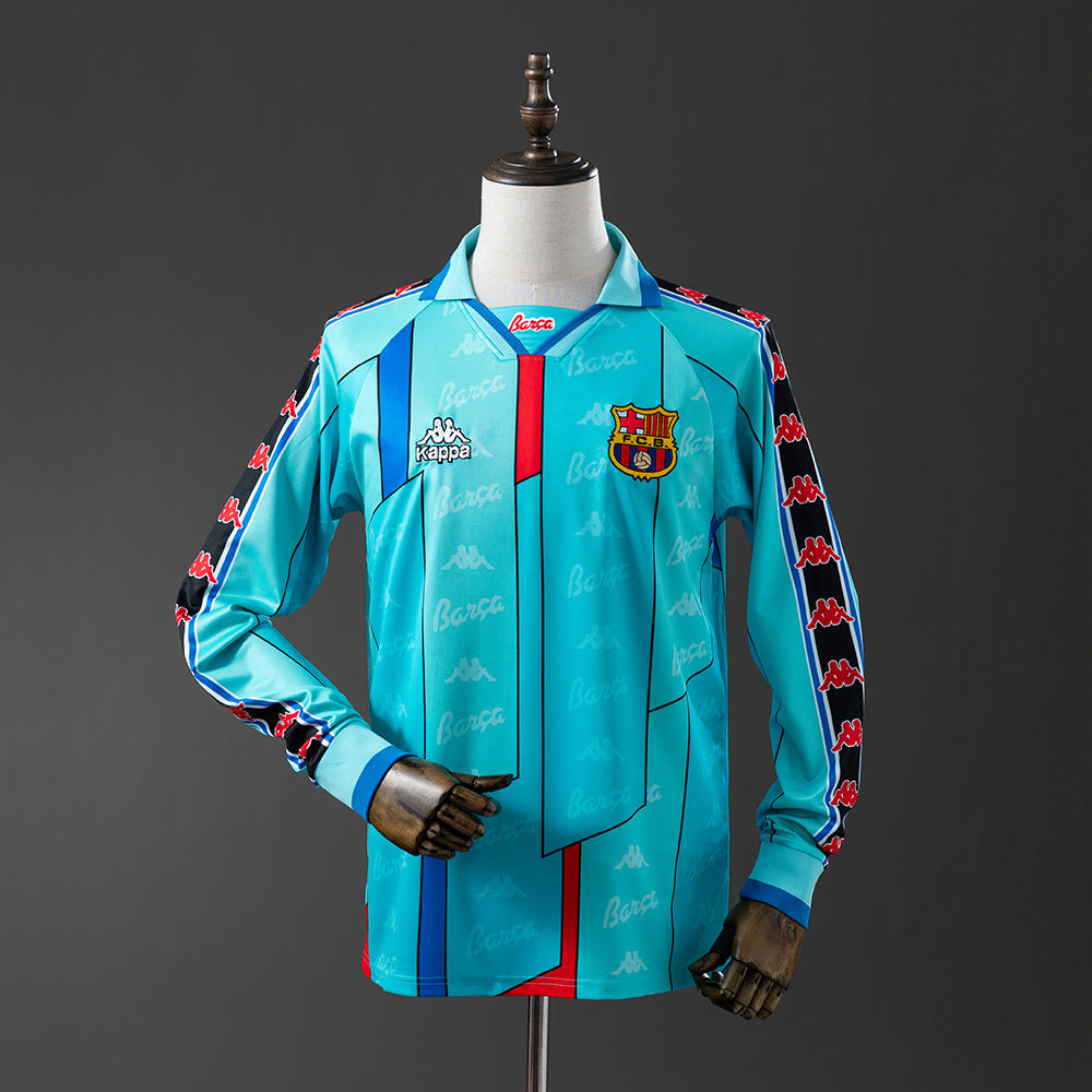 Barcelona Secundária Retrô Manga Longa Camisa 1997
