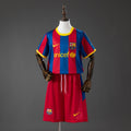 Barcelona Principal Infantil Kit Retrô Camisa 10/11