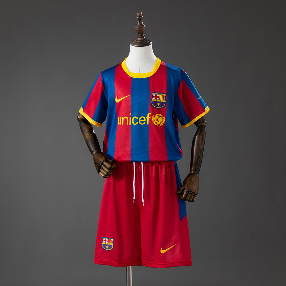 Barcelona Principal Infantil Kit Retrô Camisa 10/11