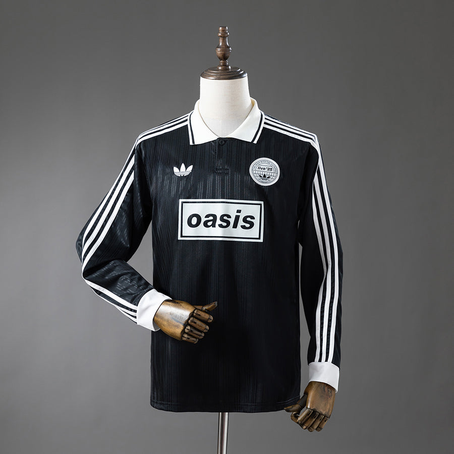Oasis Tour Jacquard Striped Sweatshirt - Preto Manga Longa