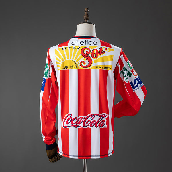 Chivas de Guadalajara Manga Longa Principal Retrô Camisa 02/03