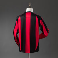 AC Milan Principal Retrô Manga Longa Camisa 10/11