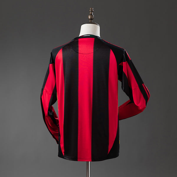 AC Milan Principal Retrô Manga Longa Camisa 10/11
