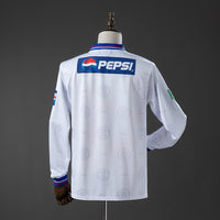 Cruz Azul Secundária Retrô Manga Longa Camisa 1998