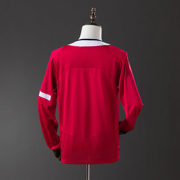 Manchester United Principal Retrô Manga Longa Camisa 2006