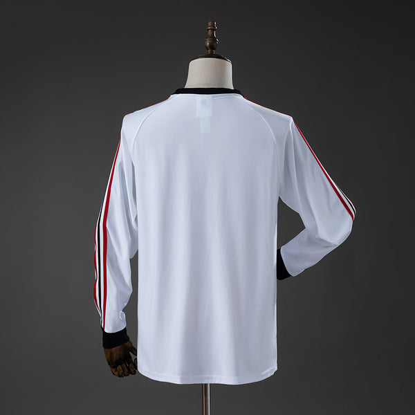 Manchester United Ícones de Arquibancada Branco Manga Longa Camisa