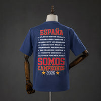 Espanha We Are Champions Azul Camisa