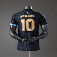 Argentina Maradona #10 -Preto Versão Jogador Edição Especial Camisa