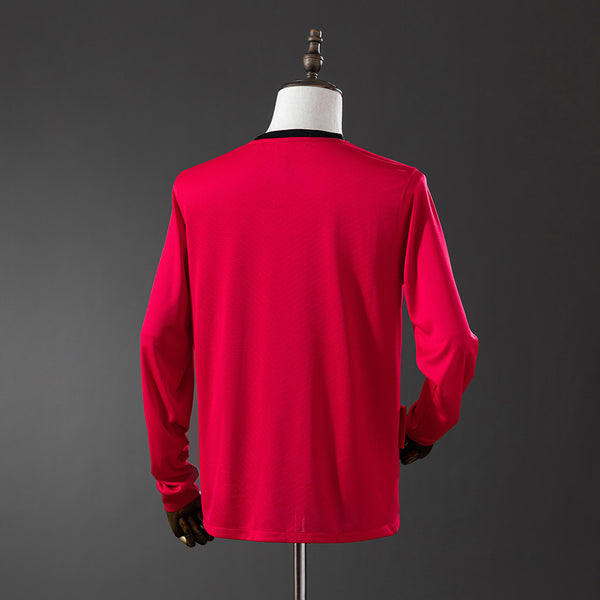 Manchester United Principal Retrô Manga Longa Camisa 2010